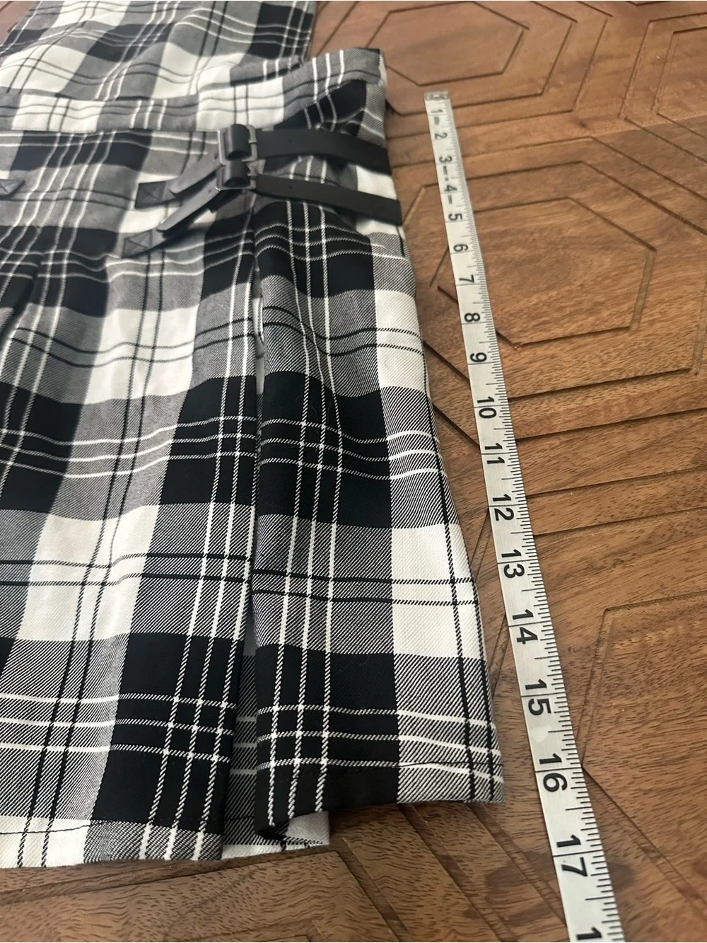 Hot Topic Plaid Overall Pinafore Skirt with Buckle Details size MD - Picture 7 of 8